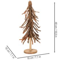 Prodotto Albero di Natale realizzato con rami di salice su base di legno, 48 cm