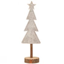 Prodotto Albero di Natale in feltro decorazione con cuori grigio rosso 28 cm 4 pz
