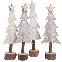 Prodotto Albero di Natale in feltro decorazione con stella crema beige 18 cm 4 pz