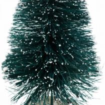 Mini abete innevato, decorazione invernale, albero di Natale H9,5 cm Ø5 cm 2 pezzi