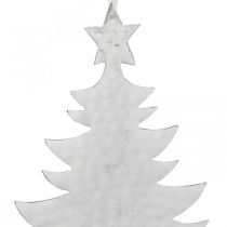 Ciondolo albero di Natale, decorazione dell&#39;Avvento, decorazione in metallo per Natale, argento 20,5 × 15,5 cm