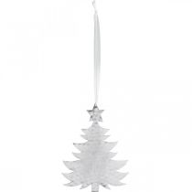 Prodotto Ciondolo albero di Natale, decorazione dell'Avvento, decorazione in metallo per Natale, argento 20,5×15,5 cm