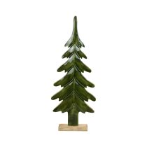 Decorazione albero di Natale in legno verde lucido 22,5x5x50cm