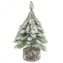 Abete con neve, addobbo natalizio, abete decorativo H14cm