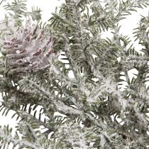 Prodotto Ghirlanda di abete con pigne decorazione invernale bianco gelo L145cm