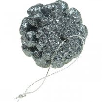Prodotto Addobbi per albero Pigne con glitter Antracite 7cm 6pz