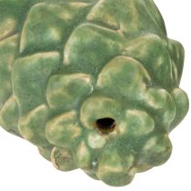 Prodotto Decorazione a forma di pigna in ceramica, decorazione da tavola, autunnale, 14 cm, 3 pezzi
