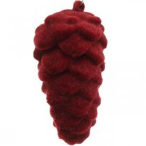 Prodotto Coni decorativi floccati, decorazione autunnale, pigne rosse, Avvento H8.5cm Ø4.5cm 8pz