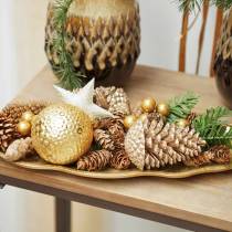 Prodotto Pigne oro, glitter 13 cm 4 pezzi decorazioni per alberi di Natale