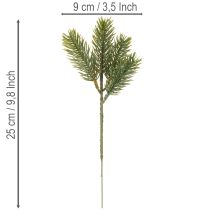 Prodotto Rami artificiali di abete verde per decorazioni invernali, 25 cm, 24 pezzi