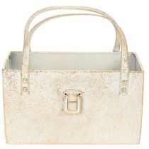 Prodotto Borsa in metallo, contenitore decorativo, rettangolare, 26 cm, oro