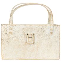 Prodotto Borsa in metallo, contenitore decorativo, rettangolare, 26 cm, oro