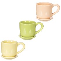 Prodotto Tazza da caffè, decorazione da tavolo per un design elegante della stanza con piante, 11 cm, 3 pezzi