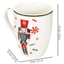 Prodotto Tazza natalizia con motivo schiaccianoci e bastoncino di zucchero, 10 cm, 2 pezzi