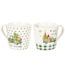 Prodotto Tazza da caffè Buon Natale, tazza in ceramica con motivo auto natalizia, 10 cm, 2 pezzi