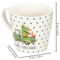 Prodotto Tazza da caffè Buon Natale, tazza in ceramica con motivo auto natalizia, 10 cm, 2 pezzi