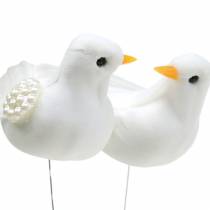 Coppia di piccioni sul filo bianco 4-4,5 cm 6 paia
