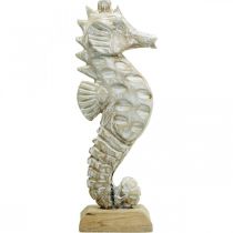 Prodotto Cavalluccio marino Deco Decorazione marittima in legno bianco Deco Figura H38cm