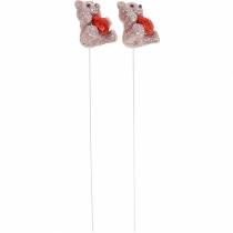 Prodotto Orsetto decorativo con cuore, San Valentino, fiore con glitter 9 pz.
