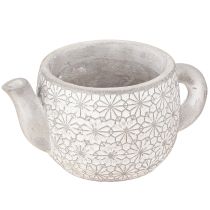 Prodotto Teiera decorativa in ceramica lavata bianca 16×10,5×8 cm 3 pz