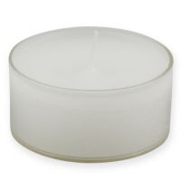 Tealight maxi con trasp. Copertura bianca 54mm 16pz