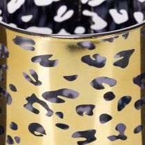 Prodotto Portacandele in vetro con stampa leopardata per decorazione da tavola, 12 cm