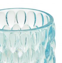Prodotto Lanterna in vetro colorato azzurro tealight Ø9,5 cm H9 cm 2 pezzi