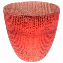 Prodotto Candela lanterna in vetro vaso decorativo in vetro rosso Ø21cm H21.5cm