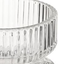 Prodotto Portacandele in vetro rigato decorativo trasparente Ø9cm H7cm 4 pz