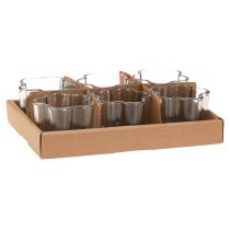 Prodotto Portacandele in vetro a forma di fiore, blu, Ø7,5cm, altezza 6cm, 6 pezzi