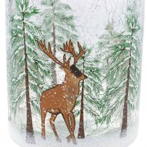 Porta tealight in vetro natalizio crackle tealight in vetro H13cm