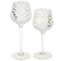 Prodotto Portacandele in vetro conico con base H19,5/22,5 cm, set da 2