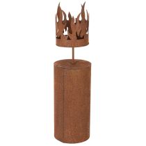 Prodotto Portacandela in Metallo Effetto Ruggine a Forma di Candela H36cm