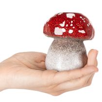 Prodotto Fungo decorativo, amanita muscaria, portacandele come decorazione da tavola, 9 cm