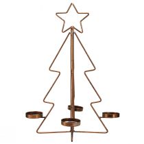Prodotto Porta tealight decorazione da tavolo per albero di Natale in bronzo Ø27cm H38cm