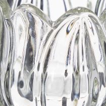 Prodotto Portacandele in vetro, a forma di fiore decorativo per un ambiente elegante, 17 cm