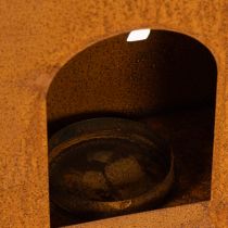 Prodotto Portacandele natalizio in metallo arrugginito, a forma di cervo, 45x14 cm