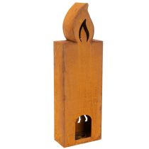 Prodotto Portacandele natalizio in metallo arrugginito, a forma di cervo, 45x14 cm