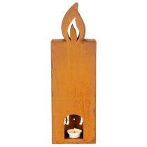 Prodotto Portacandele natalizio in metallo arrugginito, a forma di cervo, 45x14 cm
