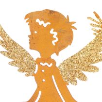 Prodotto Portacandele natalizio, decorazione a forma di angelo, decorazione effetto ruggine, Ø8cm H18cm