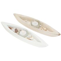 Prodotto Portacandele portacandele marittimo barca in legno assortito 31×6,5cm 2pz
