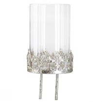 Prodotto Portacandela con vetro da inserire in argento vintage Ø5,5cm H8cm 4pz