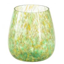 Prodotto Portacandela in vetro decoro giallo verde Ø6,5 cm H10 cm