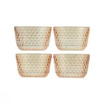 Prodotto Portacandela lanterna in vetro retrò arancione Ø8cm A5cm 4 pezzi