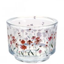 Porta tea light lanterna in vetro prato estivo api Ø9cm