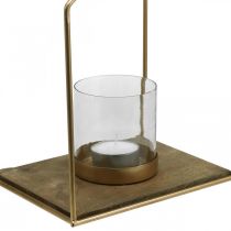 Lanterna casa porta tealight in metallo decorazione da tavolo 26×20×35cm