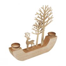 Prodotto Portacandela in legno metallo decorazione cervo foresta 23,5 cm