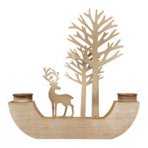 Prodotto Portacandela in legno metallo decorazione cervo foresta 23,5 cm