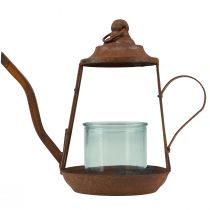 Prodotto Porta tealight lanterna in vetro ruggine teiera Ø13cm H22cm