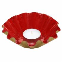 Prodotto Ciotola decorativa stampo da forno smaltato rosso, oro Ø12,5 cm H4 cm